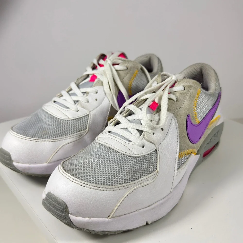 Nike Air Max Excee Kids Size 6Y White Grey Purple Pink CD6894-011 Zigzag